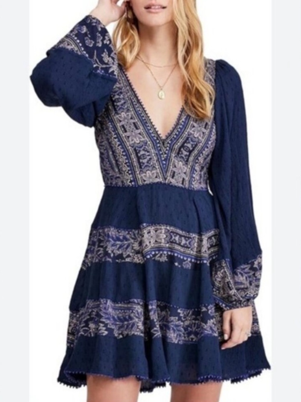 Free people My Love Navy Blue Mini dress Small